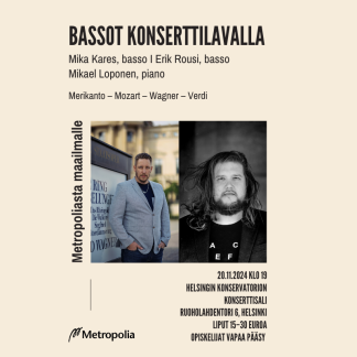 Metropoliasta maailmalle -  bassot konserttilavalla 20.11.2024 (1700-MM24-1)